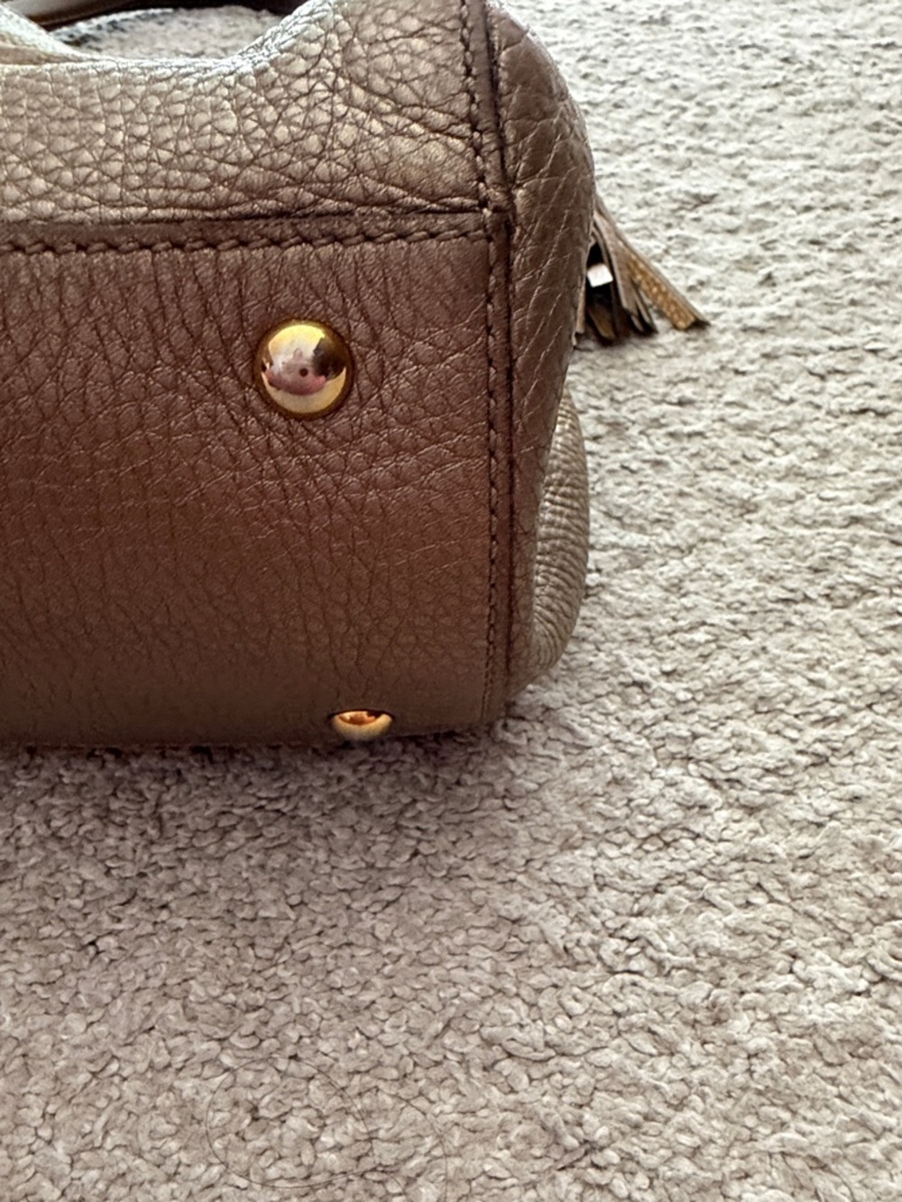 Gucci Soho Metallic Bronze Shoulder Bag with Tassel - Picture 5 of 13